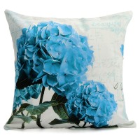 Teal Hydrangea Throw Pillow Case Sofa Cushion Cover Home Decor 18x18 inch V2M5 192090639335  253798745022